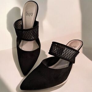 Impo Black Mesh Heels